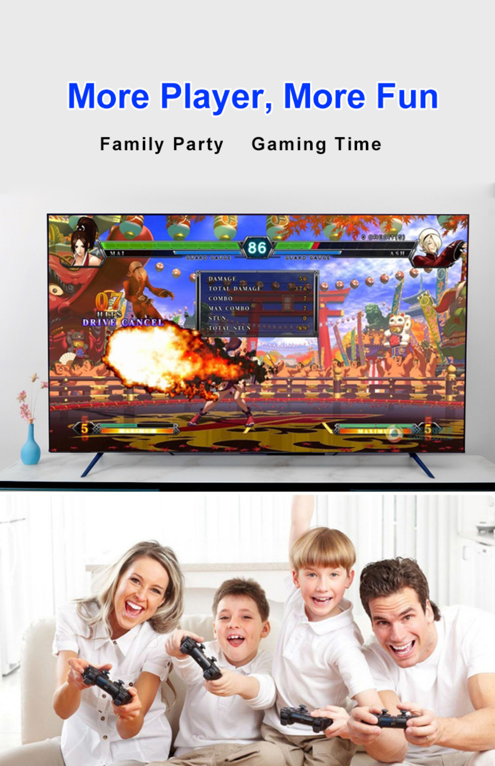 Console de jeu vidéo HD 4K 2.4G, Double contrôleur sans fil pour PS1/Console de jeu TV rétro classique 10000