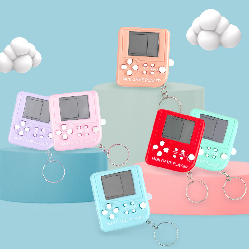 Mini Console de jeu de poche avec 23 jeux intégrés pour porte-clés et anneau, cadeau pour enfants