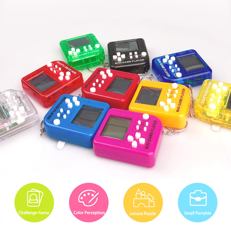 Mini Console de jeu de poche avec 23 jeux intégrés pour porte-clés et anneau, cadeau pour enfants