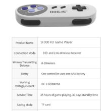 Console de jeux vidéo avec 1500 jeux classiques inclus, SF900, contrôleur sans fil 16 Bit HD, bâton de jeu pour Snes, 2900