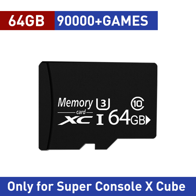 Carte de jeu Super CUBE X CUBE 64 go/128 go/256 go, 50 émulateurs avec 117000 go Gmes pour PS1/PSP/DC/MAME/NES/N64