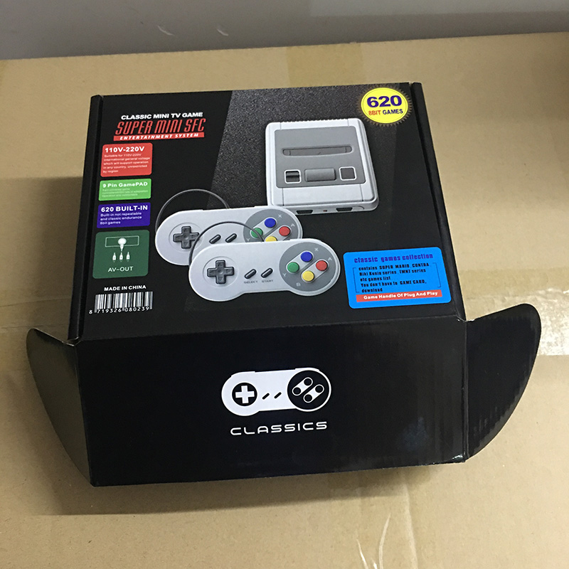 Mini Console de jeux vidéo rétro classique avec 620 jeux intégrés, 8 bits, sortie AV, avec gampad