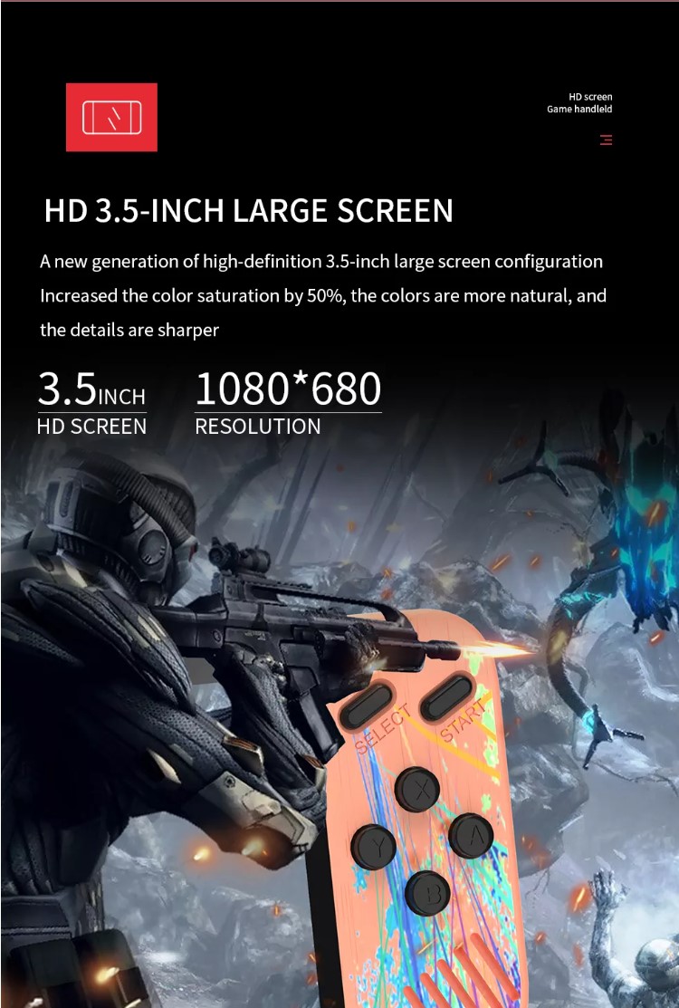 Console de jeux vidéo Portable, 800 jeux rétro classiques, sortie AV, 3.5 pouces, 8 bits, cadeau pour enfant