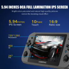 ANBERNIC – Console de jeux vidéo portable Win600, PC de poche, AMD 3020e/3050e, écran IPS de 5.94 pouces, pour bureau, Windows 10, wi-fi 5