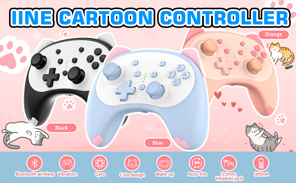 IINE – contrôleur vocal sans fil pour le réveil du chaton, Compatible avec Nintendo Switch/Switch lite/Switch OLED