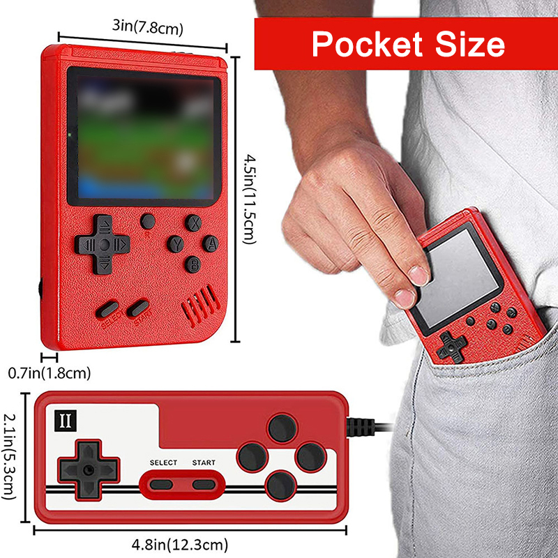 Mini Console de jeux vidéo Portable avec écran LCD couleur de 400 pouces, 3.0 jeux intégrés, 8 bits, pour enfants