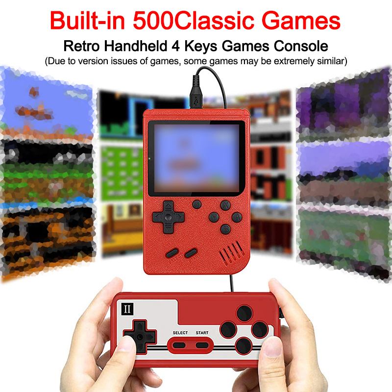 Mini Console de jeux vidéo Portable avec écran LCD couleur de 400 pouces, 3.0 jeux intégrés, 8 bits, pour enfants