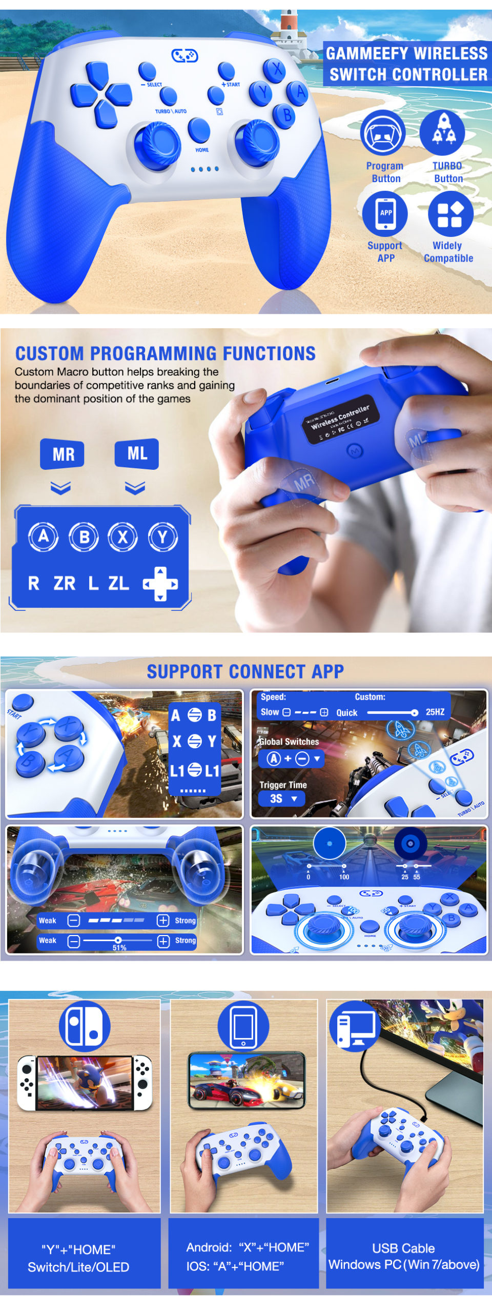 Manette de jeu sans fil Bluetooth pour Nintendo Switch Pro, originale, rvb, contrôleur de jeu professionnel, sans décalage