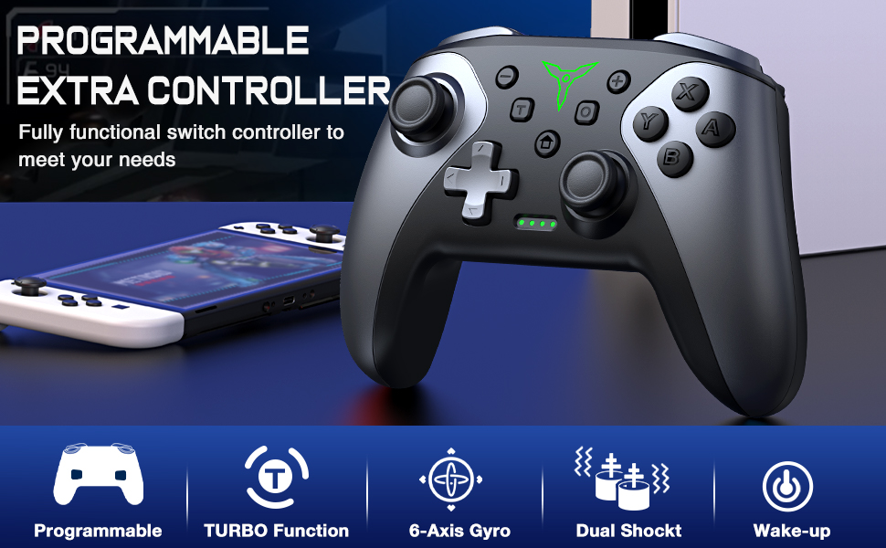 Manette de jeu sans fil Bluetooth pour Nintendo Switch Pro, originale, rvb, contrôleur de jeu professionnel, sans décalage