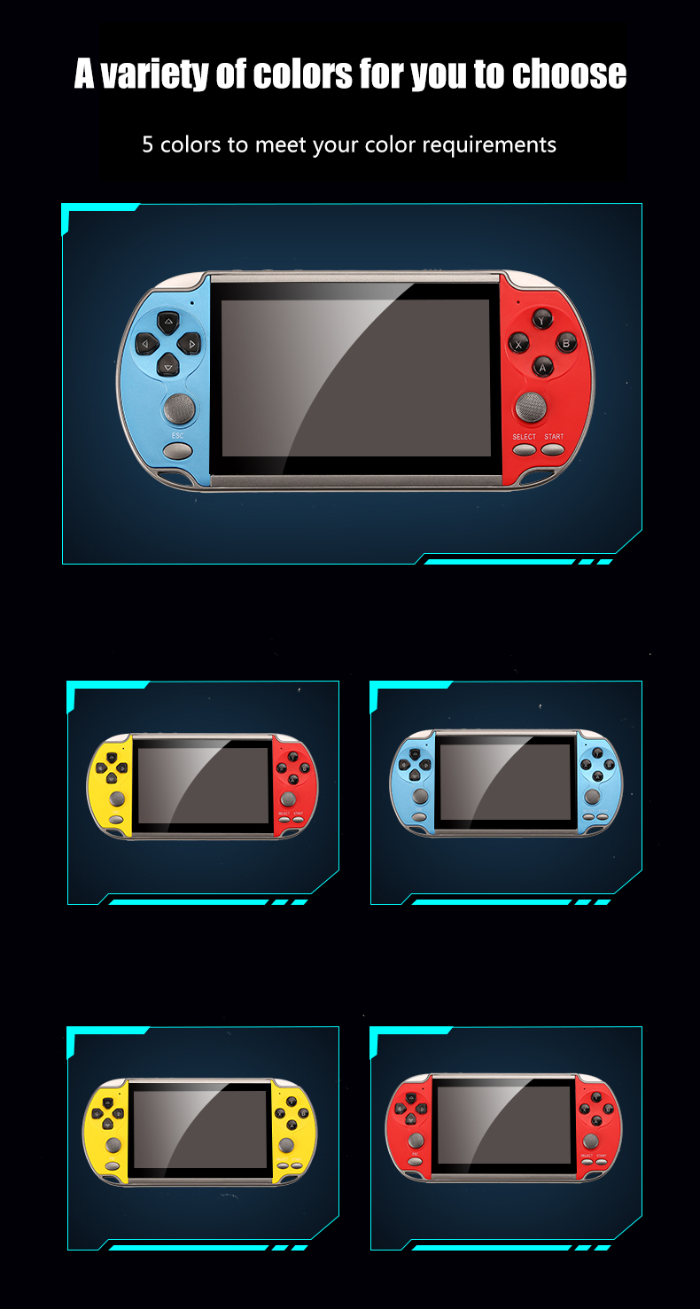 Mini Console de jeux vidéo Portable X7, avec 4.3 jeux classiques intégrés, deux joysticks, Support TV gratuit, 10000 pouces