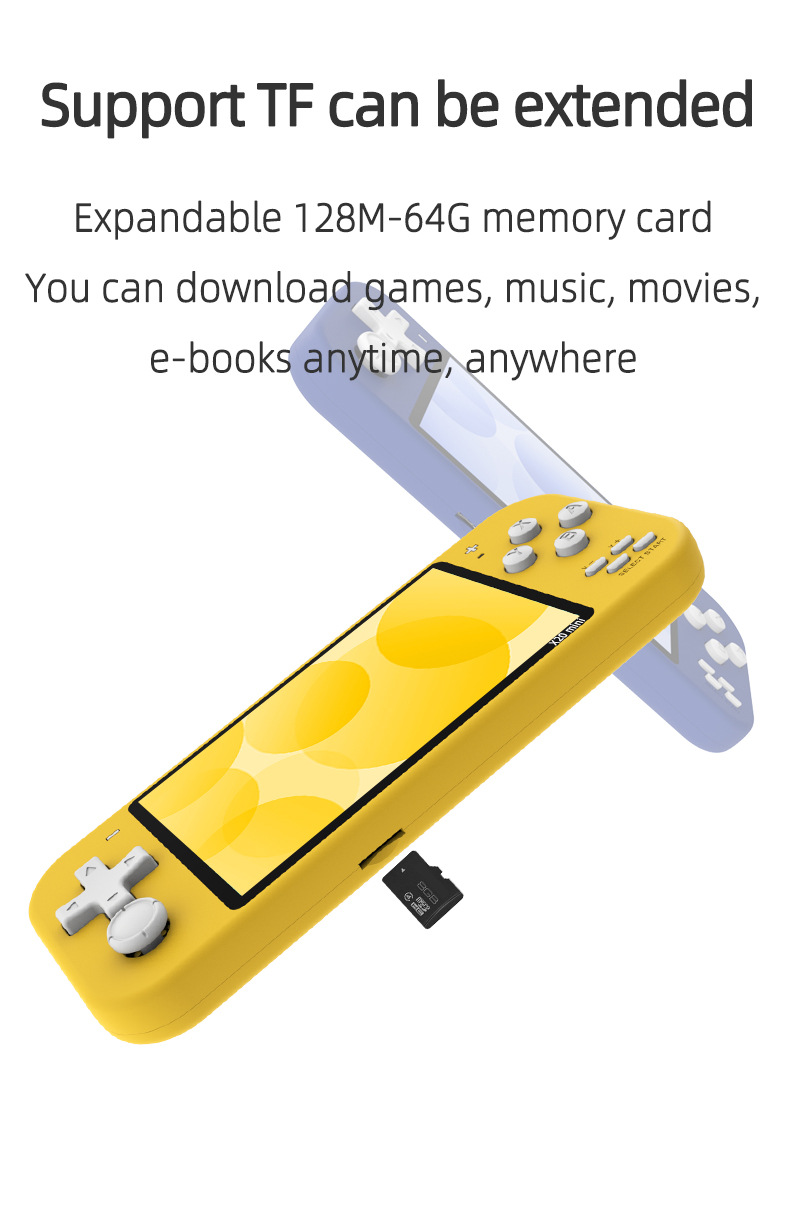 Mini Console de jeux vidéo Portable X7, avec 4.3 jeux classiques intégrés, deux joysticks, Support TV gratuit, 10000 pouces