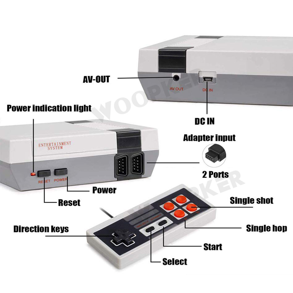 Mini Consoles de jeux vidéo TV rétro, 8 bits, 620 jeux classiques, 2 joueurs avec contrôleur, sortie AV, cadeaux pour enfants