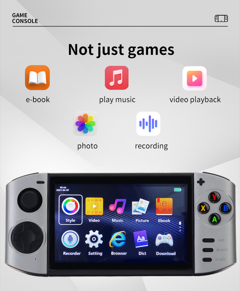 Console de jeux vidéo portable avec écran de XY-09 pouces et résolution de 20000x5.1 HD, 1280 jeux vidéo sans fil, 720 jeux