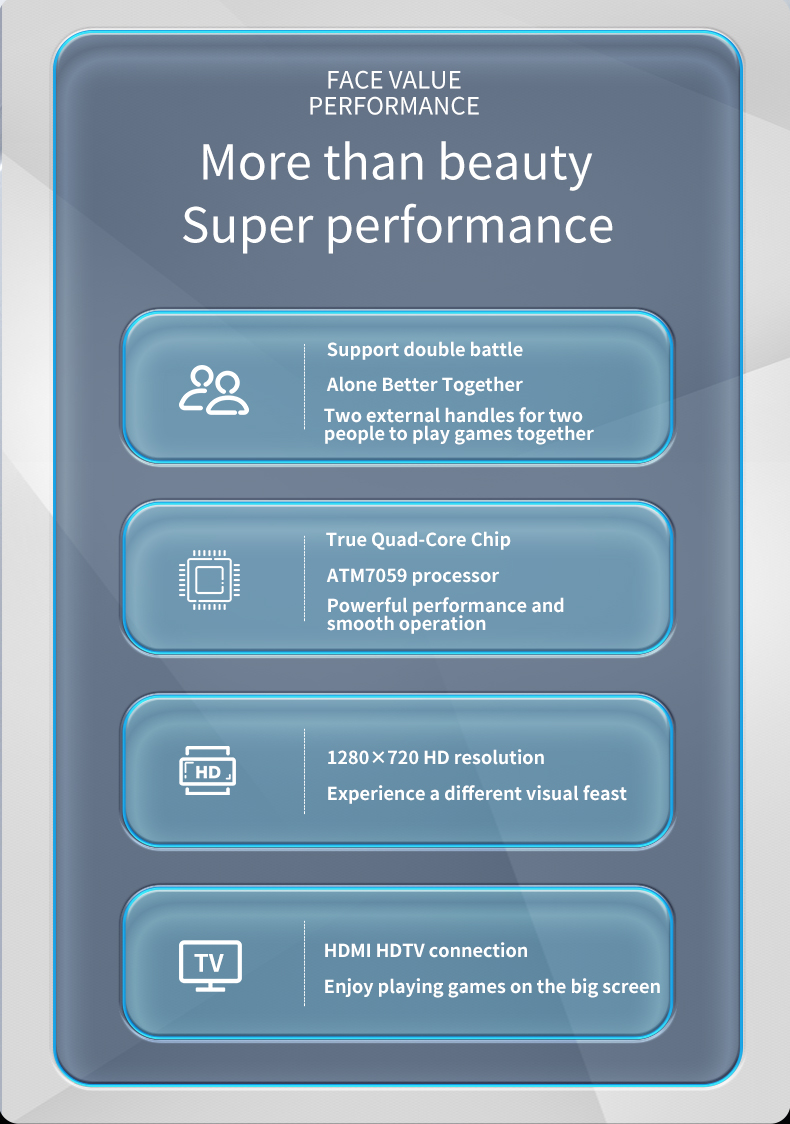 Console de jeux vidéo portable avec écran de XY-09 pouces et résolution de 20000x5.1 HD, 1280 jeux vidéo sans fil, 720 jeux