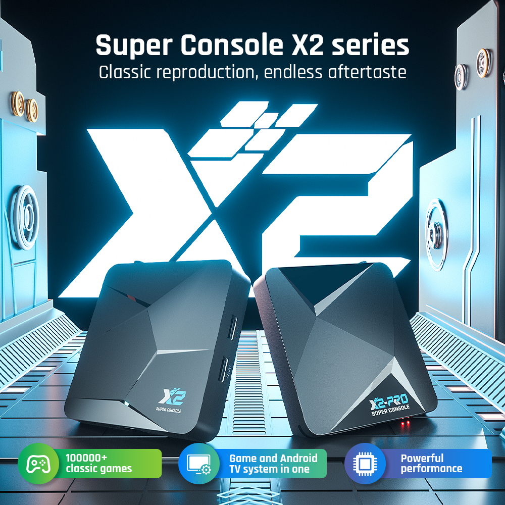 KINHANK – Super Console de jeu rétro X2 100000, compatible avec PSP/PS1/Sega Saturn/DC/MAME, boîtier TV intelligent avec manettes, cadeau pour enfant KINHANK – Super Console de jeu rétro X2 100000, compatible avec PSP/PS1/Sega Saturn/DC/MAME, boîtier TV intelligent avec manettes, cadeau pour enfant