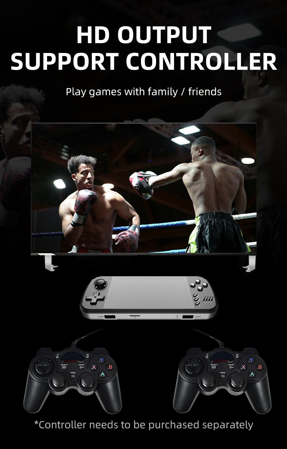 POWKIDDY – Console de jeux vidéo portable X39pro