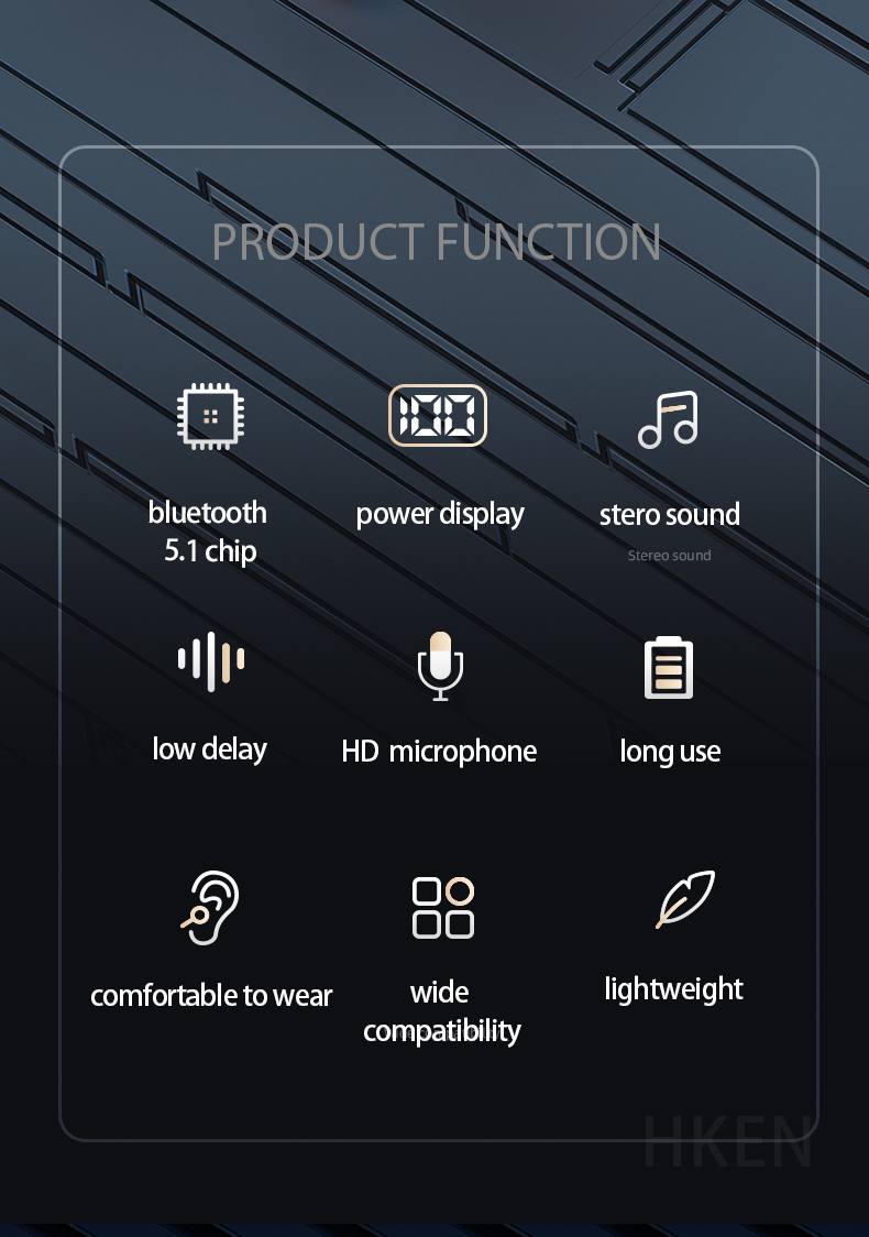 HKEN – écouteurs sans fil Bluetooth 5.2