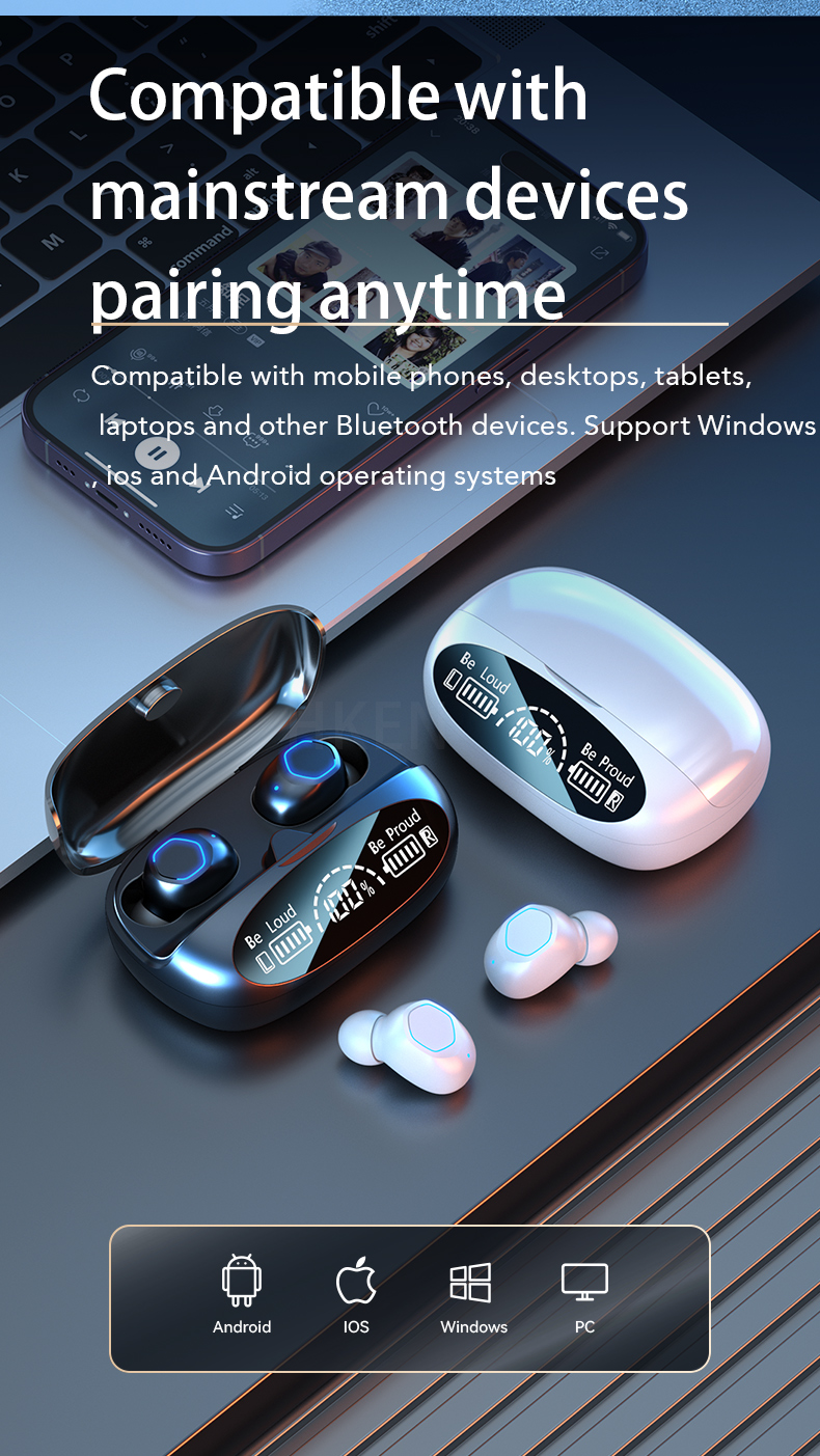 HKEN – écouteurs sans fil Bluetooth 5.2