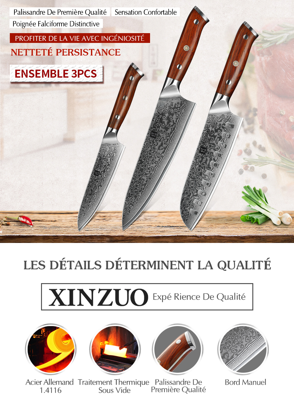 XINZUO – Couteaux de Cuisine Japonais