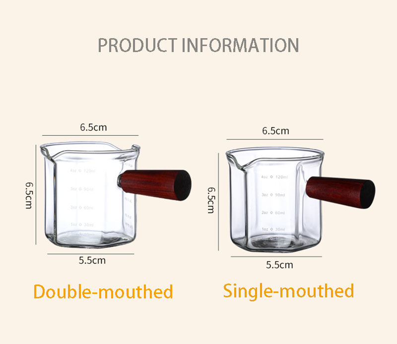 Tasse à expresso en verre avec manche en bois