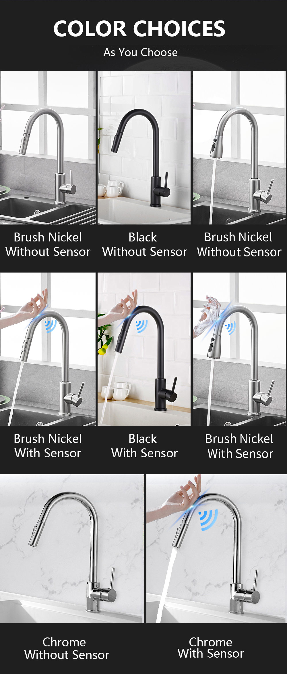 Robinets de cuisine à capteur intelligent