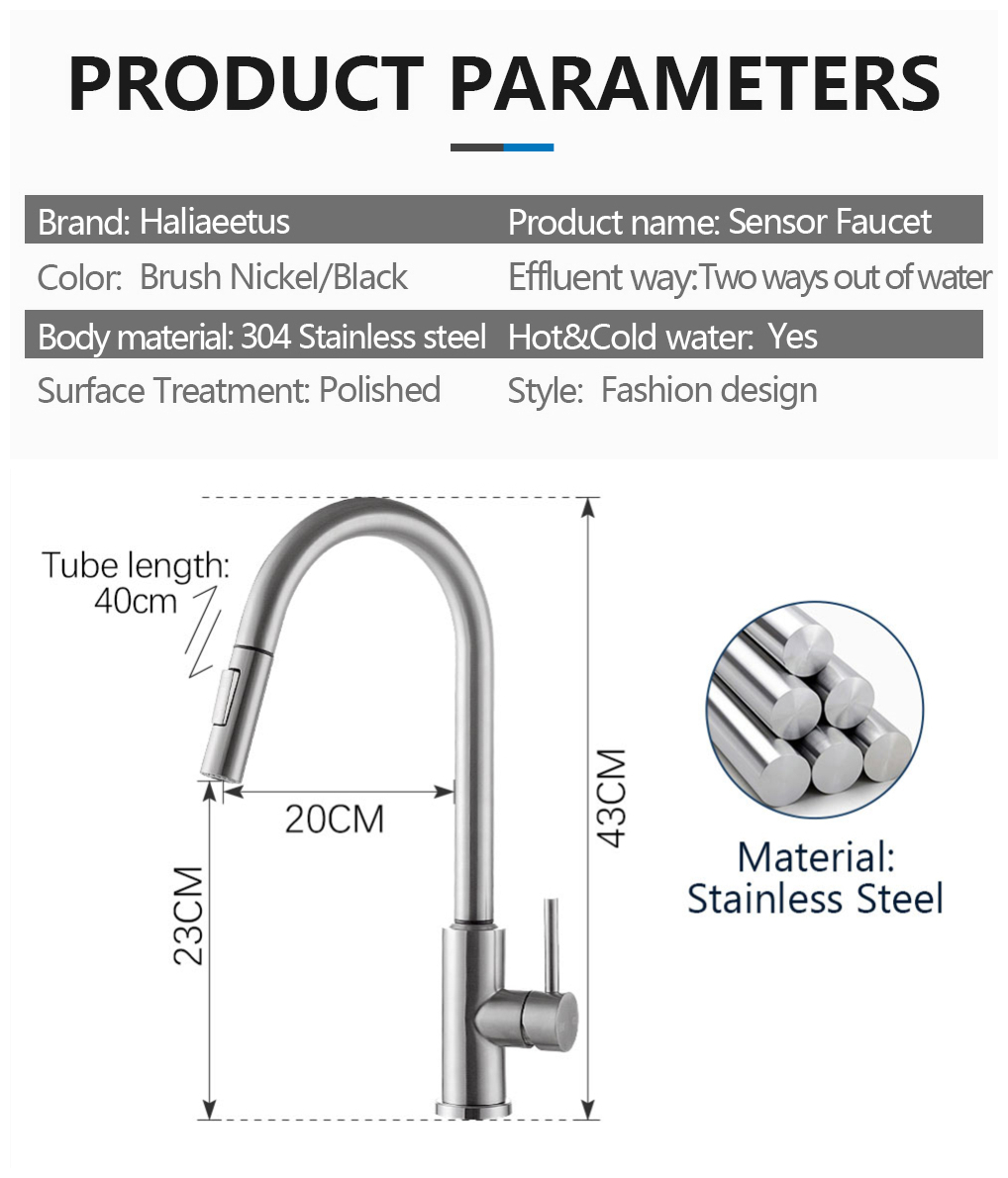Robinets de cuisine à capteur intelligent