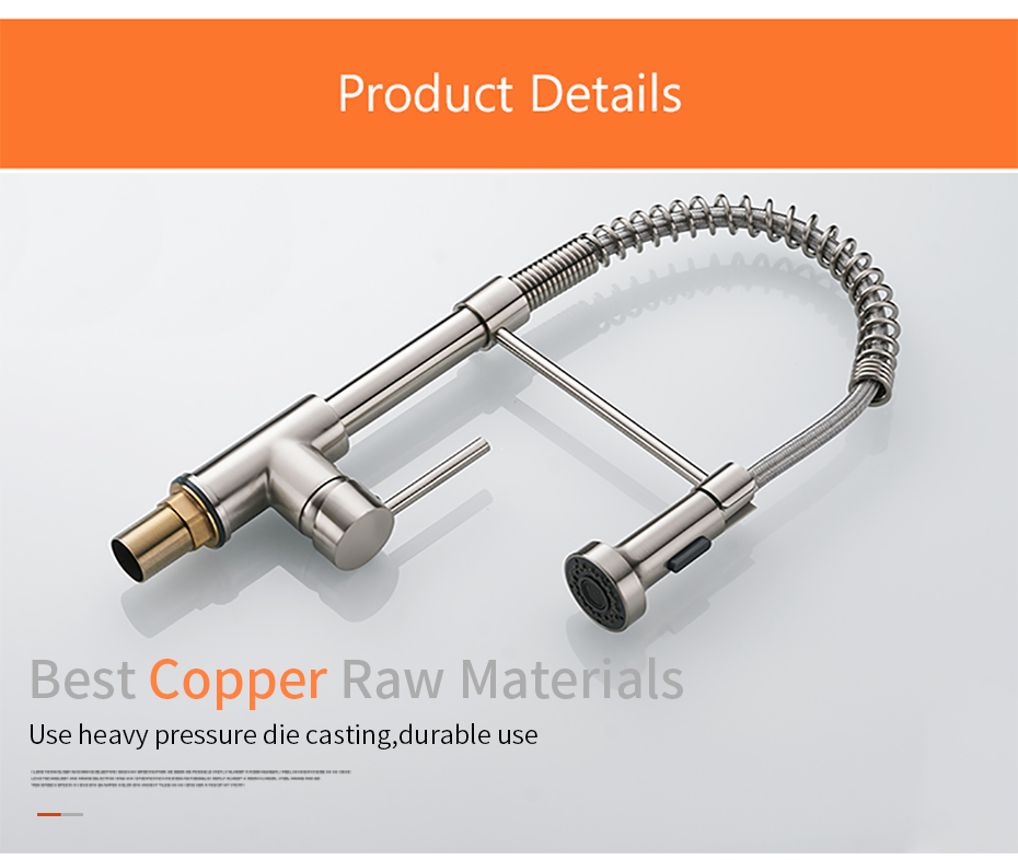 Robinets de cuisine à brosse en laiton