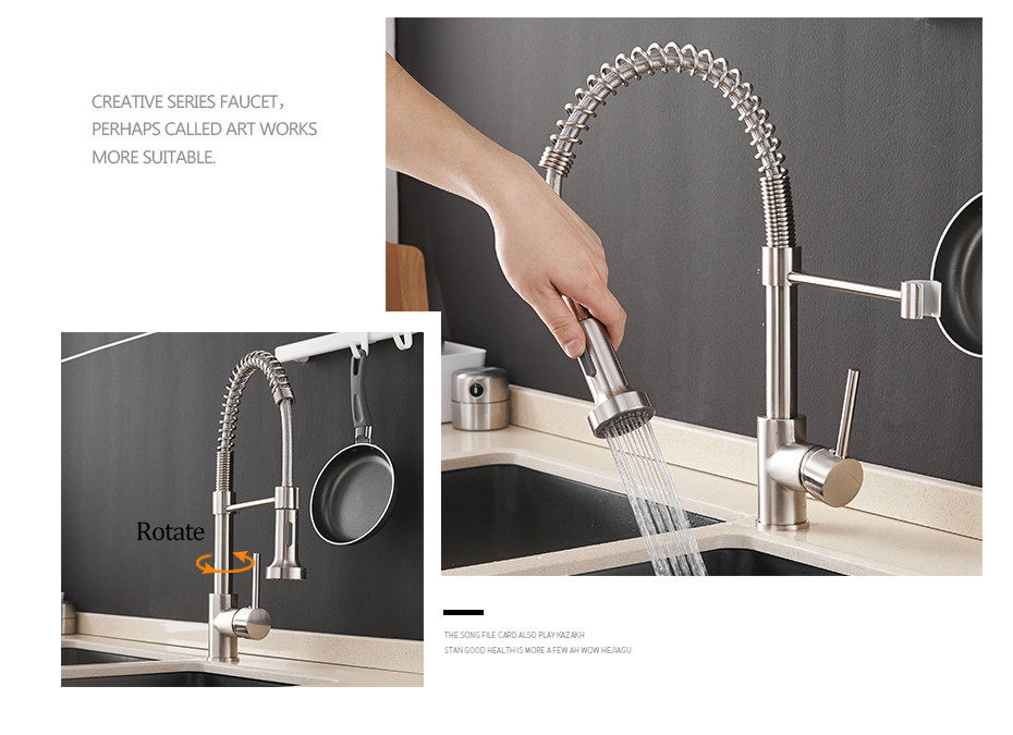 Robinets de cuisine à brosse en laiton