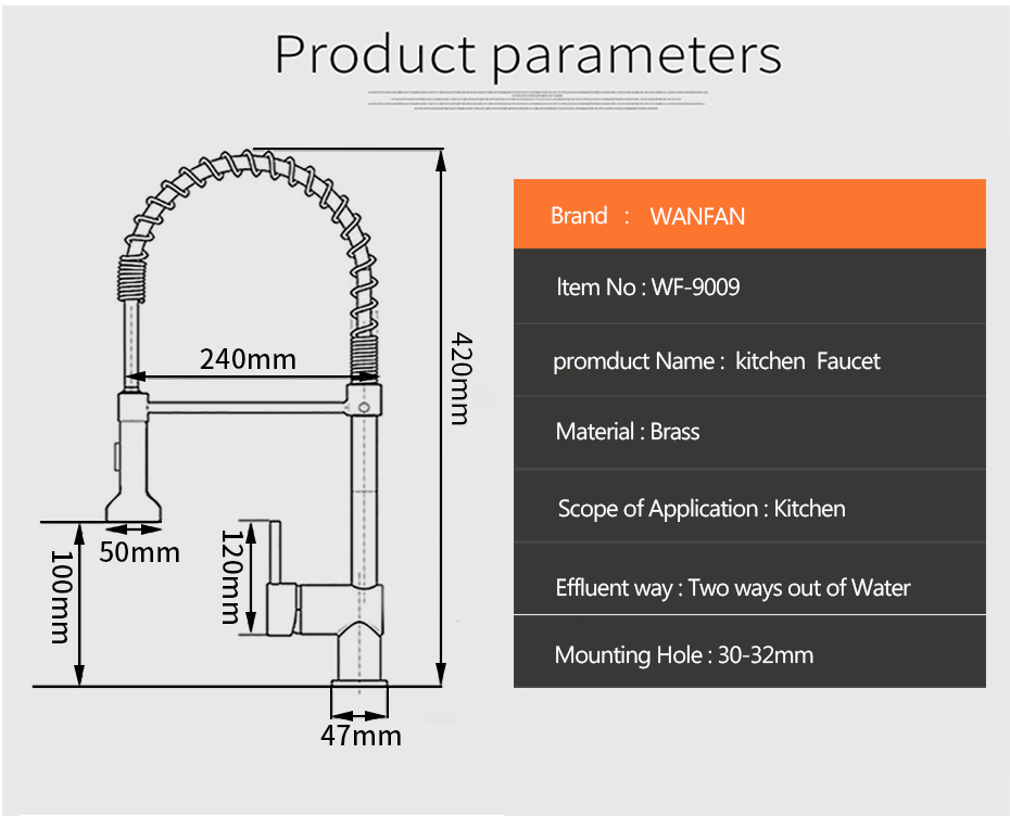 Robinets de cuisine à brosse en laiton