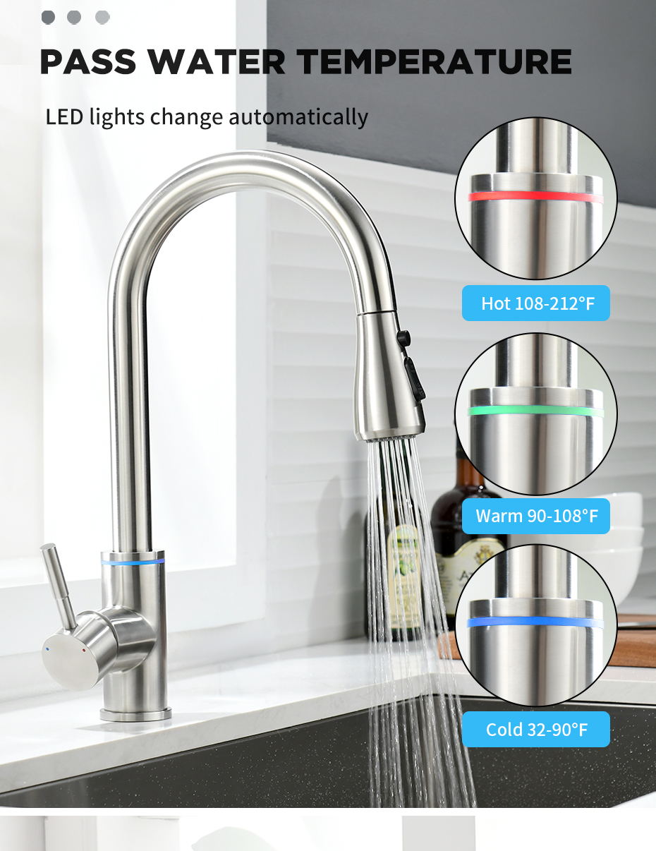 Robinet de cuisine intelligent et tactile