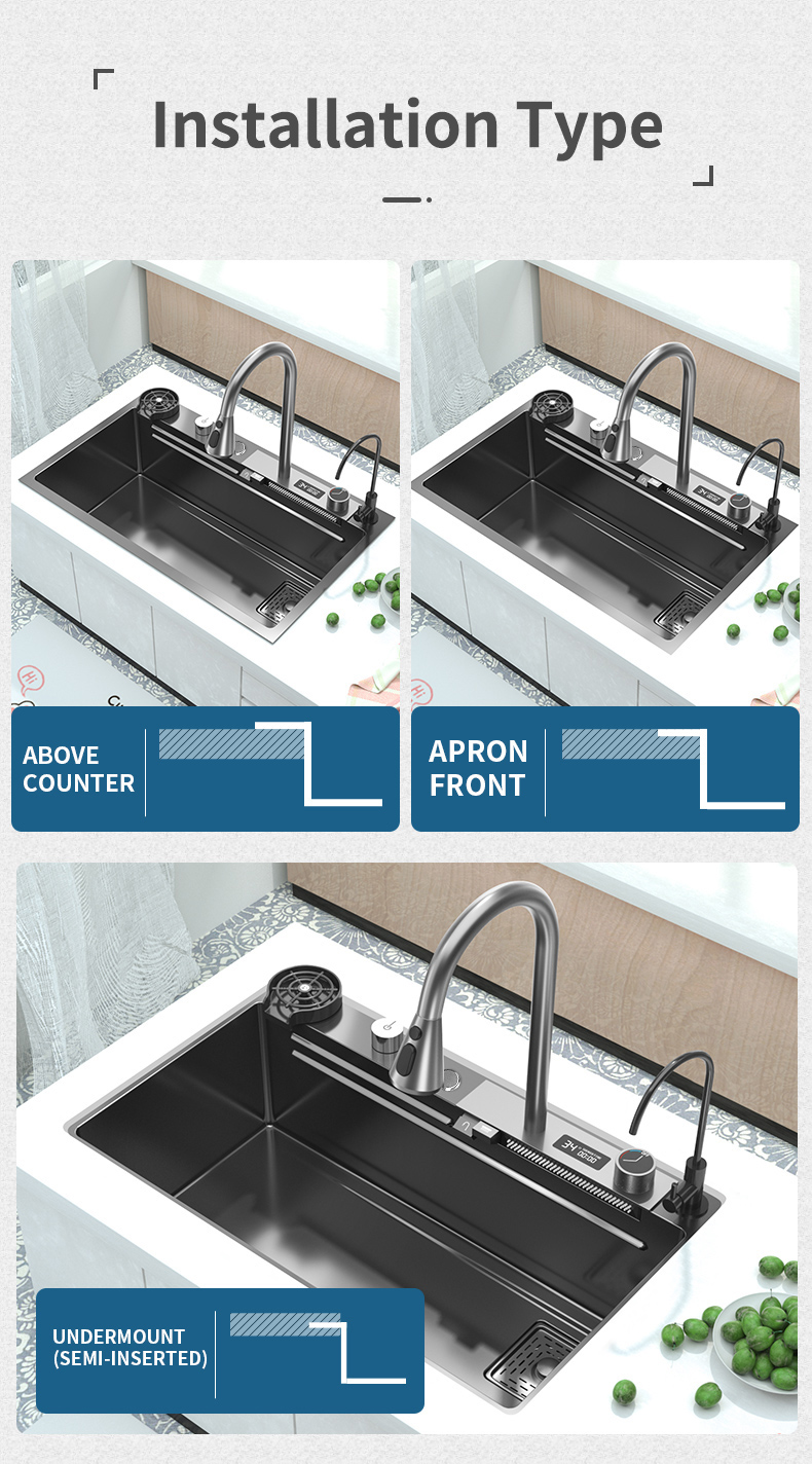 Robinet de cuisine cascade