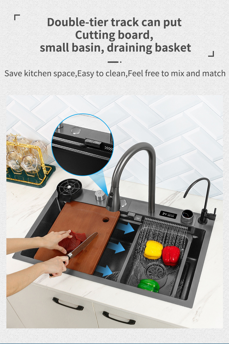 Robinet de cuisine cascade