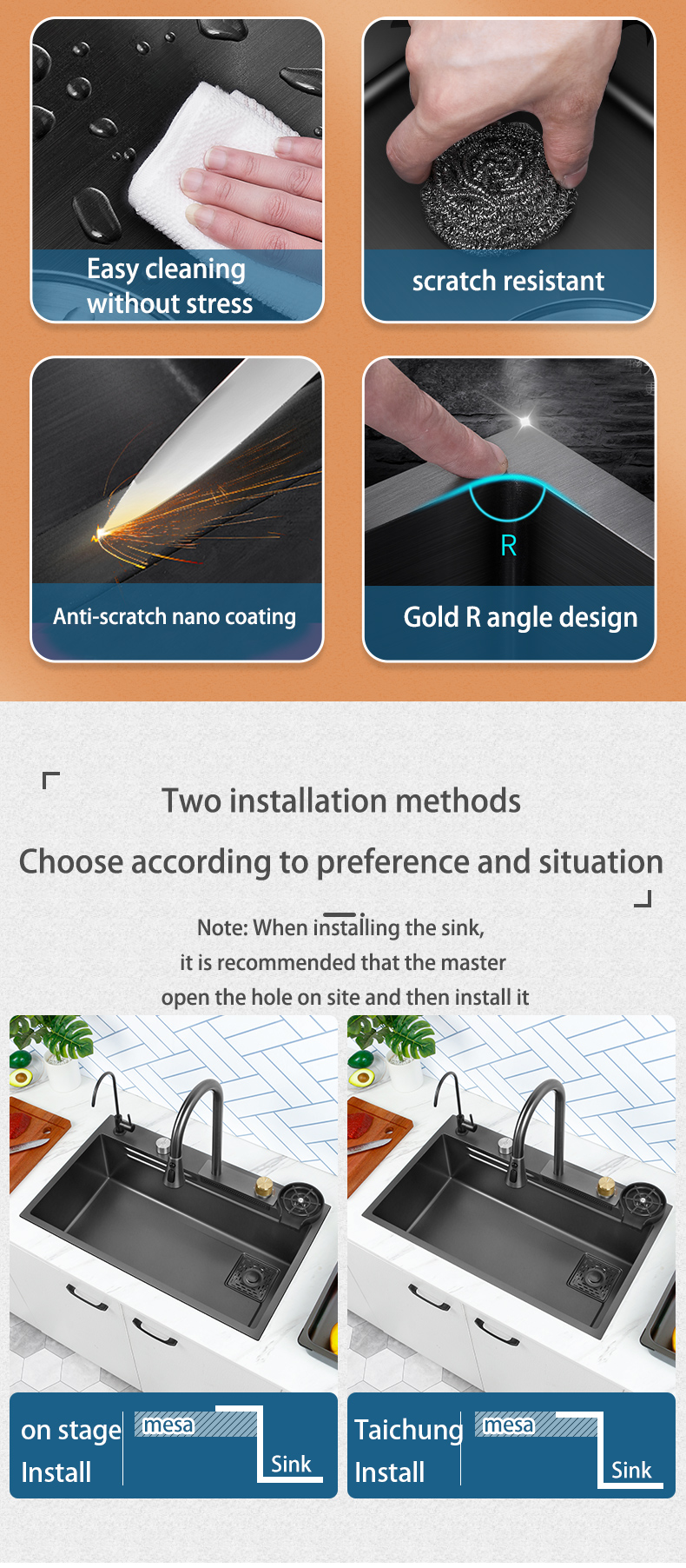 Évier de cuisine en acier inoxydable
