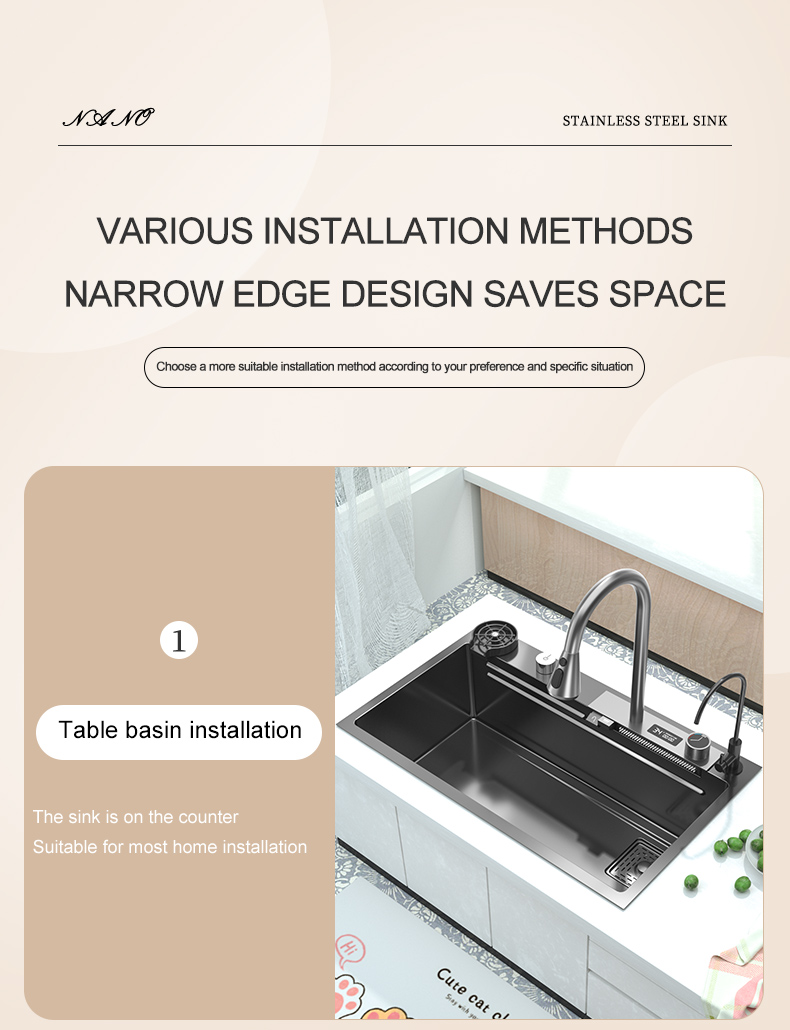 Évier de cuisine en acier inoxydable