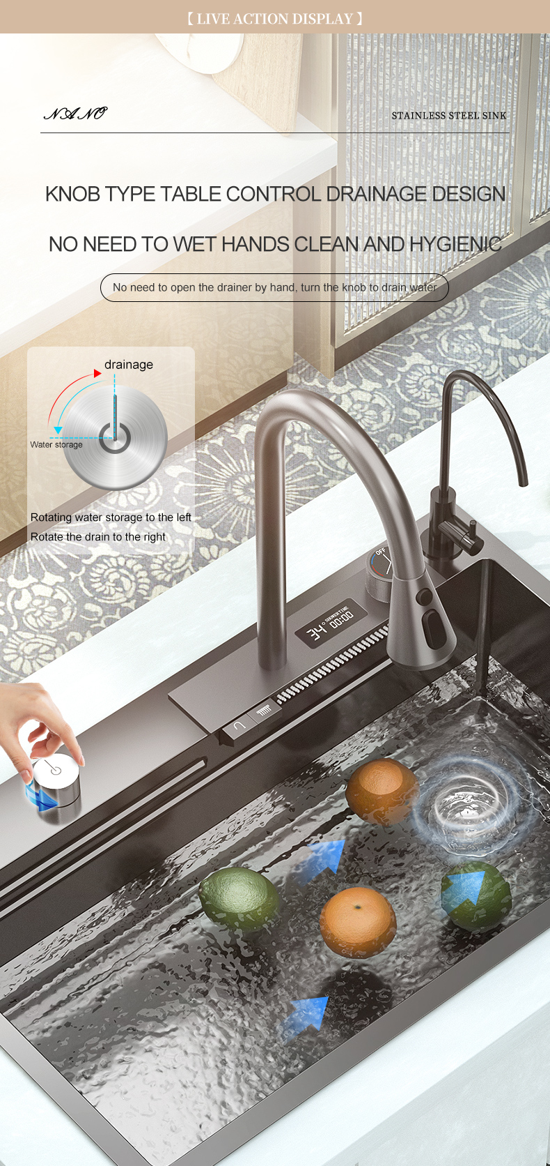 Évier de cuisine en acier inoxydable