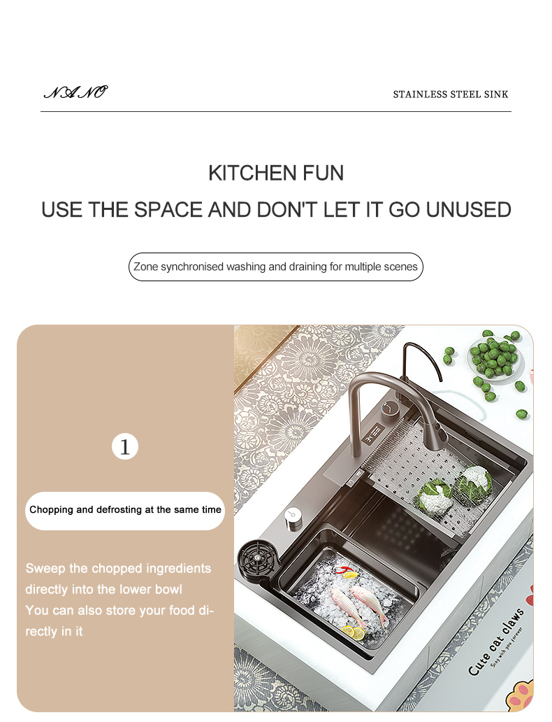 Évier de cuisine en acier inoxydable