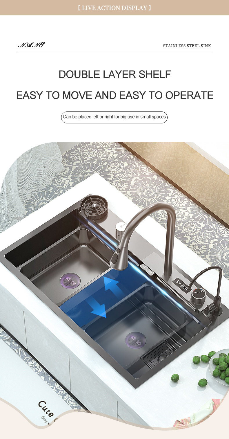 Évier de cuisine en acier inoxydable