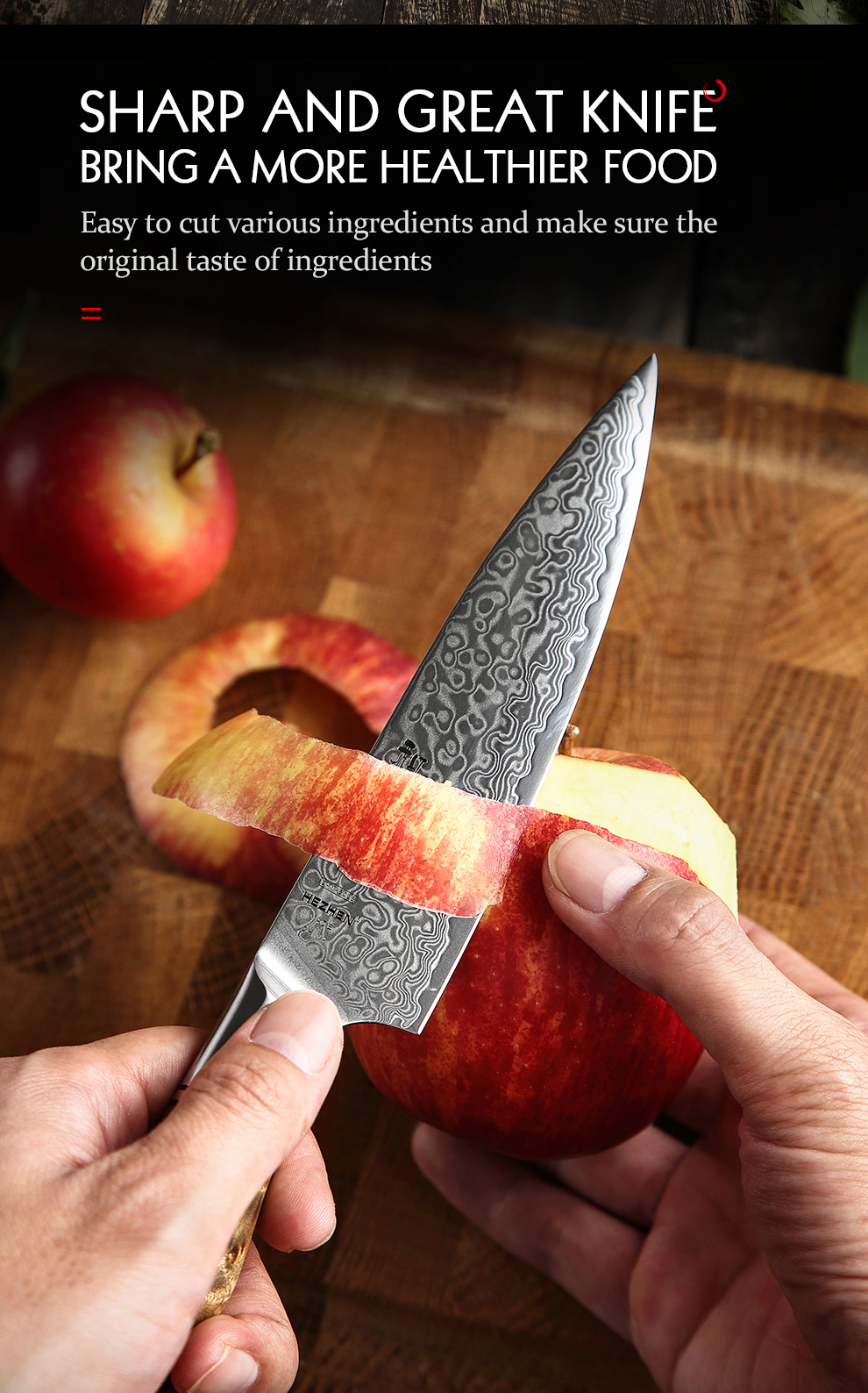 HEZHEN – ensemble de couteaux de Chef en acier