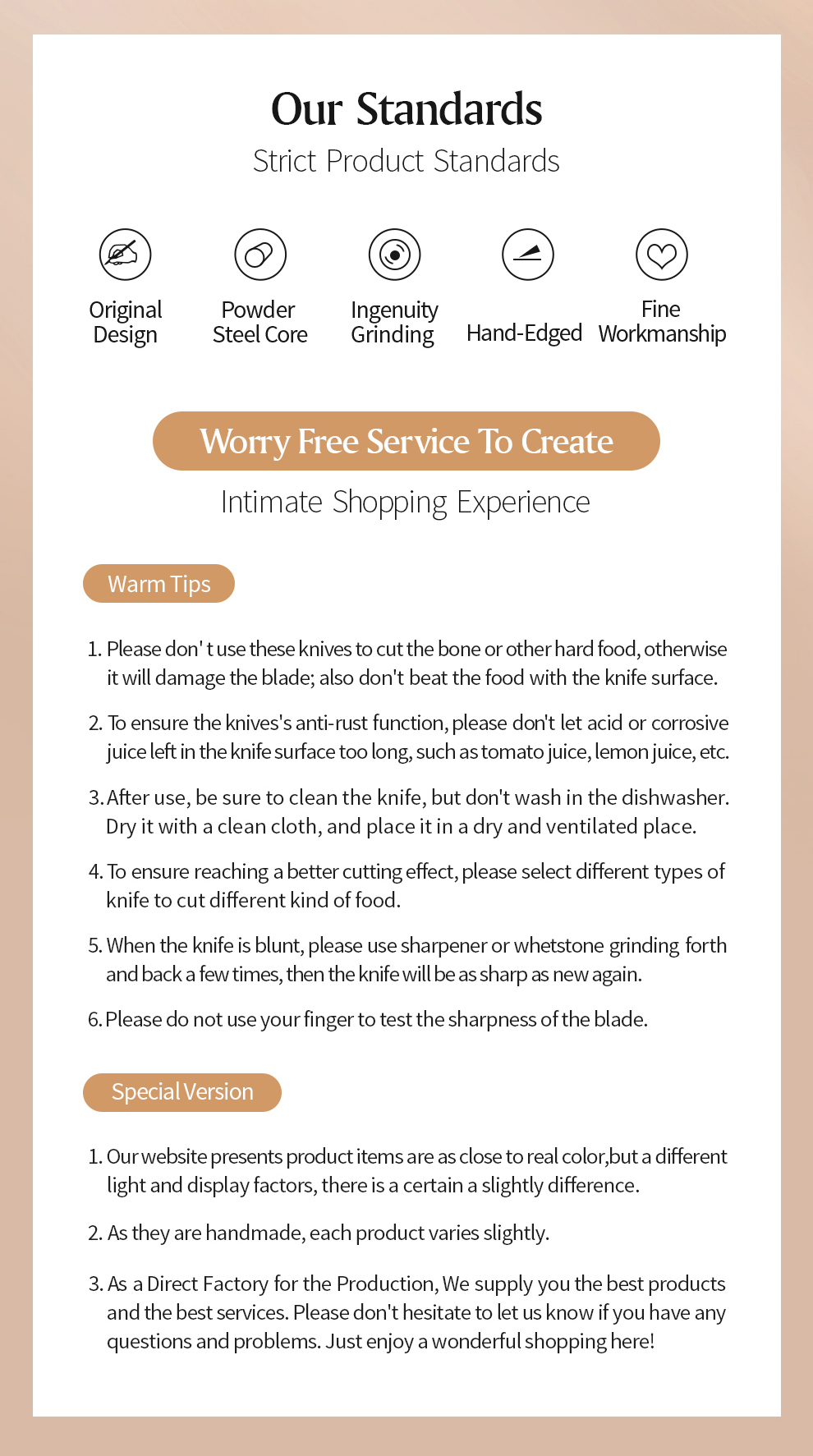 XINZUO ensemble de couteaux