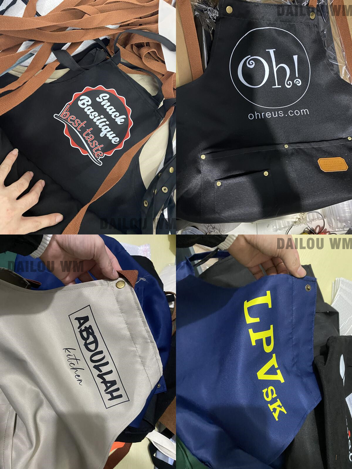 Tabliers de cuisine avec logo