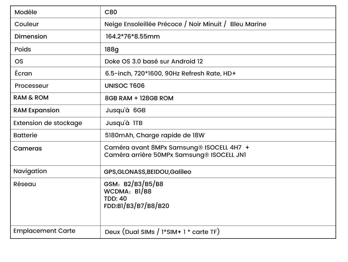 Smartphone Oscal C80 Smartphone Oscal C80