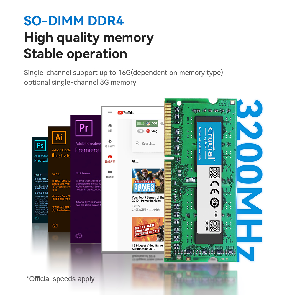 Beelink – Mini PC de jeux Intel N5095 Beelink – Mini PC de jeux Intel N5095