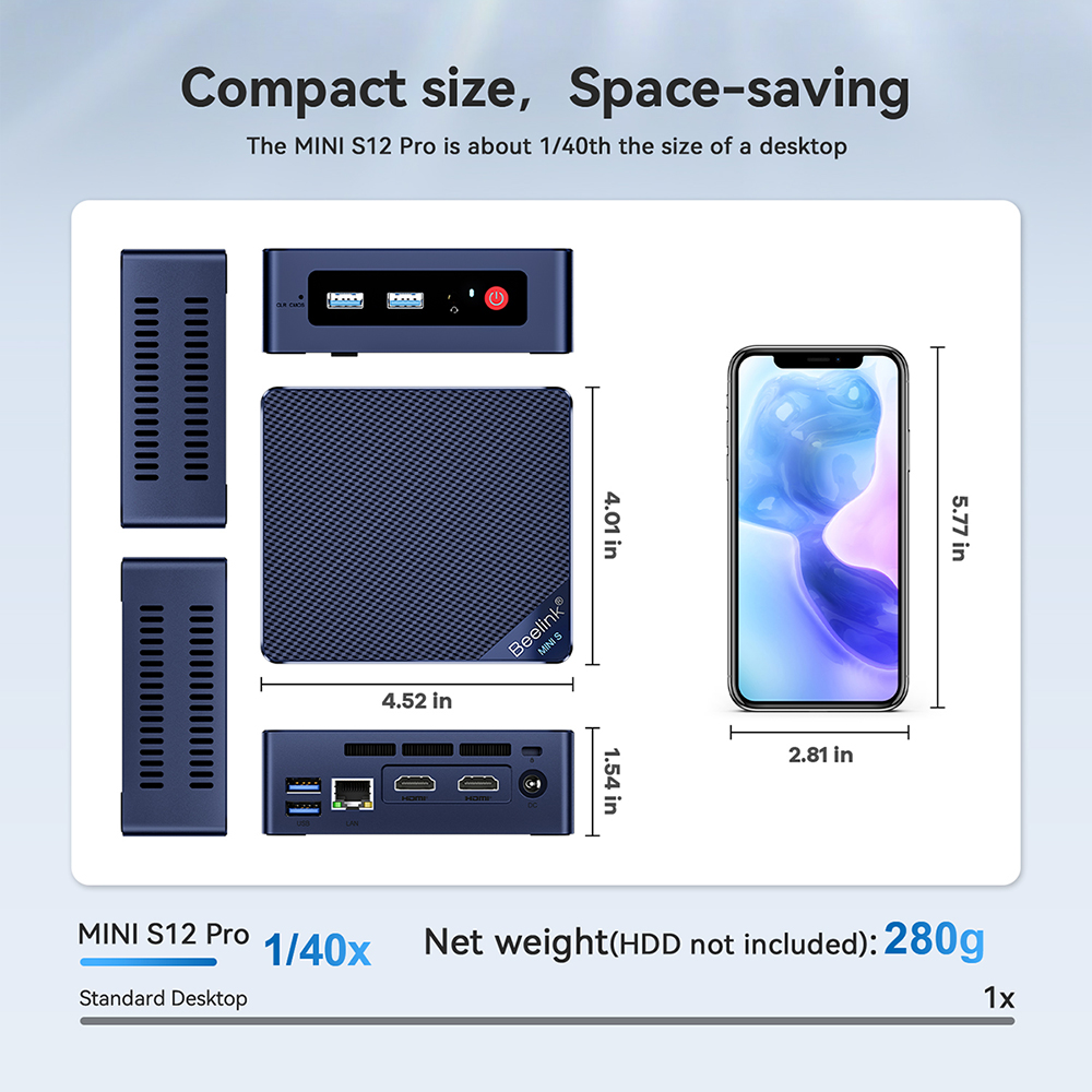 Beelink – Mini PC de jeux Intel N5095 Beelink – Mini PC de jeux Intel N5095