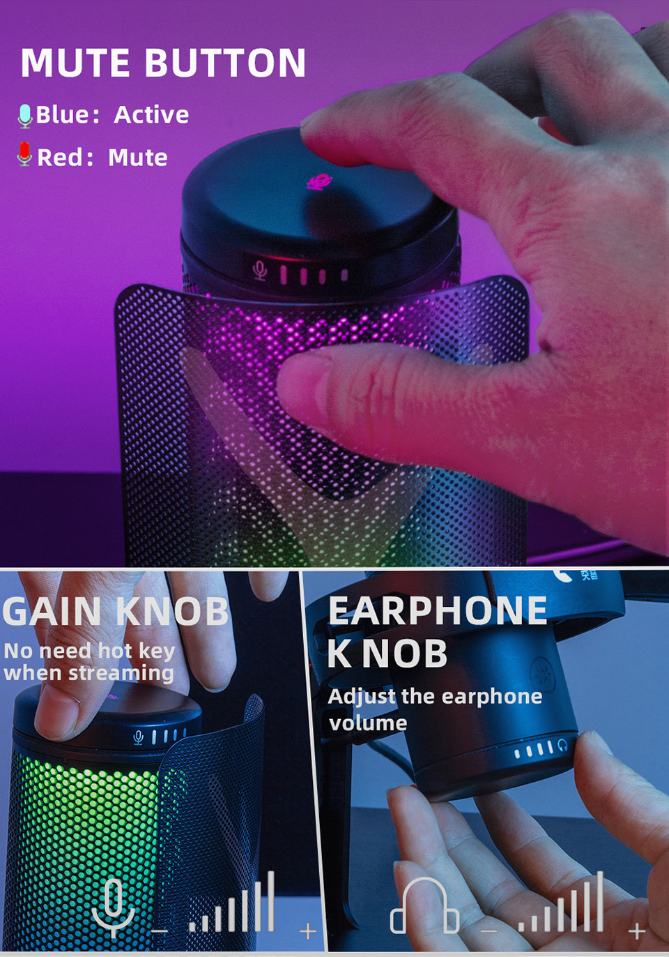 Yanmai – Microphone de jeu USB GM7 Yanmai – Microphone de jeu USB GM7