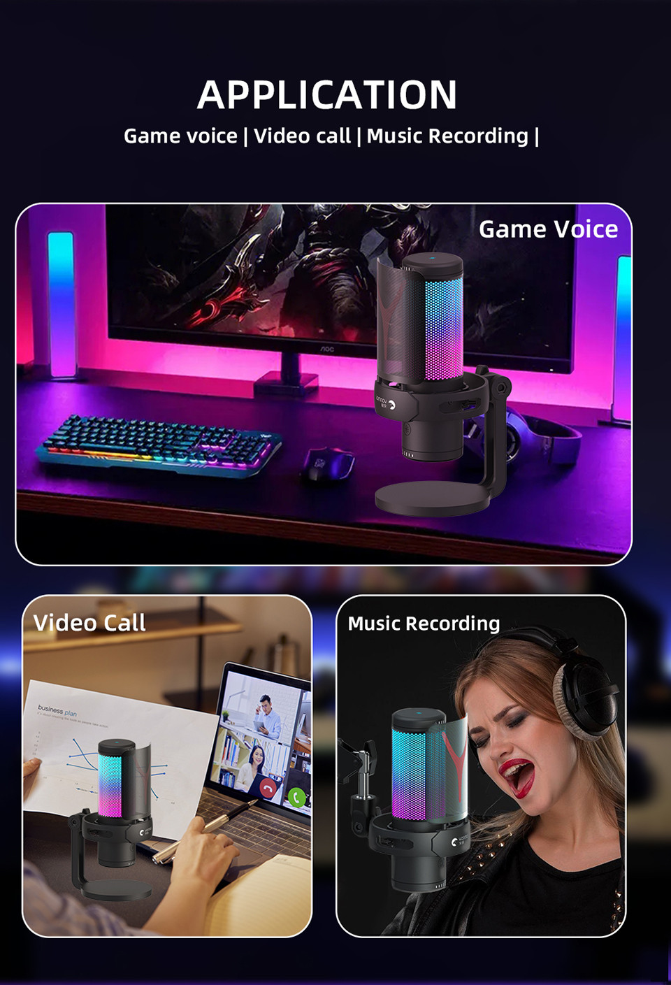 Yanmai – Microphone de jeu USB GM7 Yanmai – Microphone de jeu USB GM7