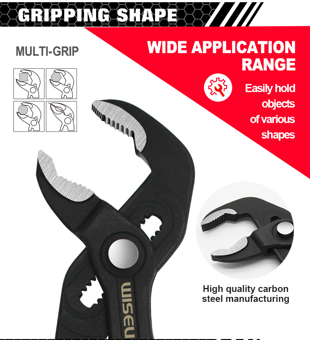 WISEUP – pince de pompe à poignée en plastique, clé de serrage de tuyau d'eau, outil mécanique professionnel multifonctionnel