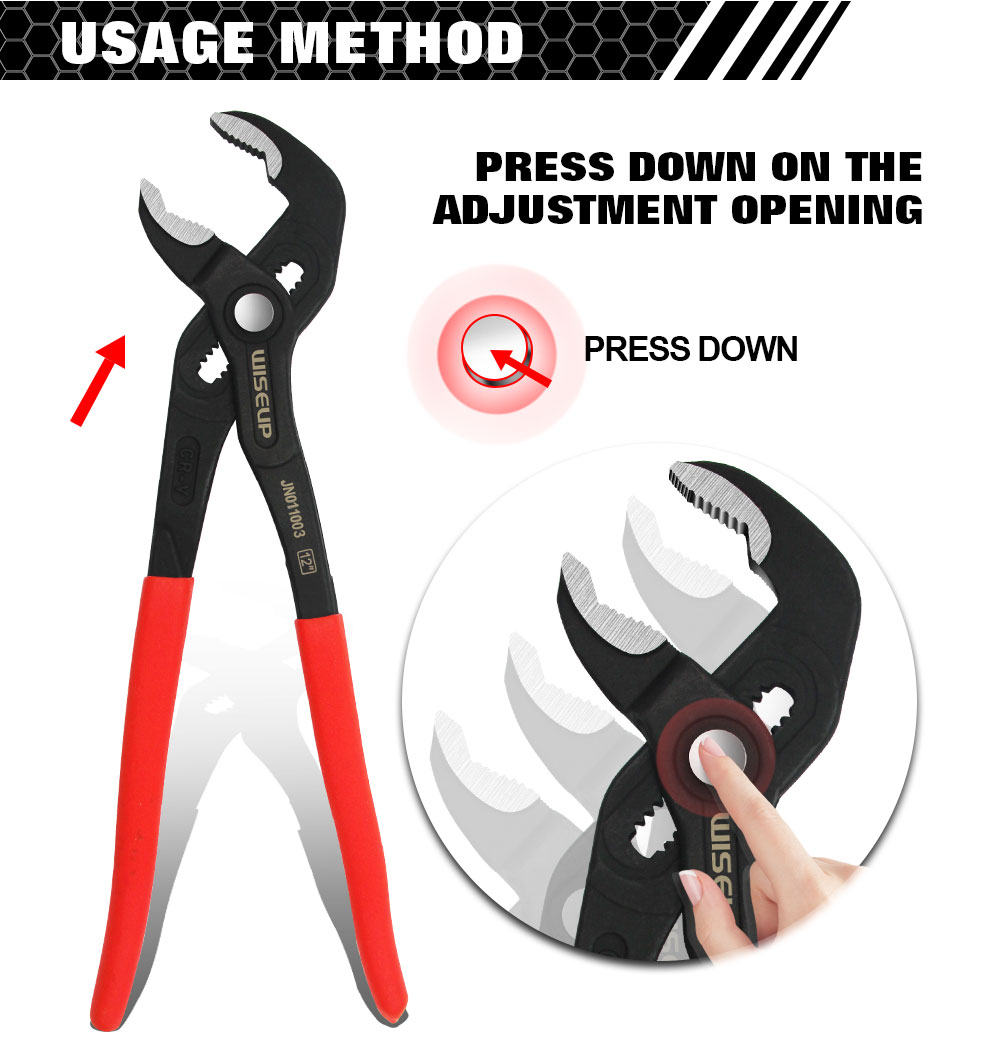 WISEUP – pince de pompe à poignée en plastique, clé de serrage de tuyau d'eau, outil mécanique professionnel multifonctionnel