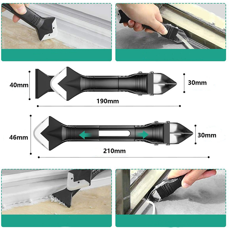 Couteau dissolvant de colle en Silicone, grattoir d'angle, spatule de beauté, Kit de raclage de coulis 5 en 1, outil multifonction de calfeutrage