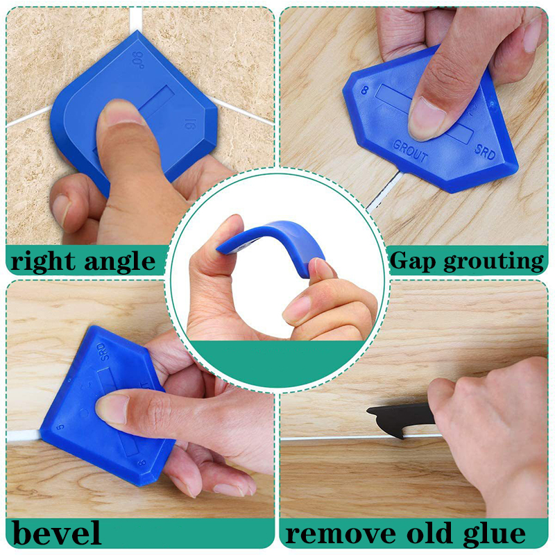 Couteau dissolvant de colle en Silicone, grattoir d'angle, spatule de beauté, Kit de raclage de coulis 5 en 1, outil multifonction de calfeutrage