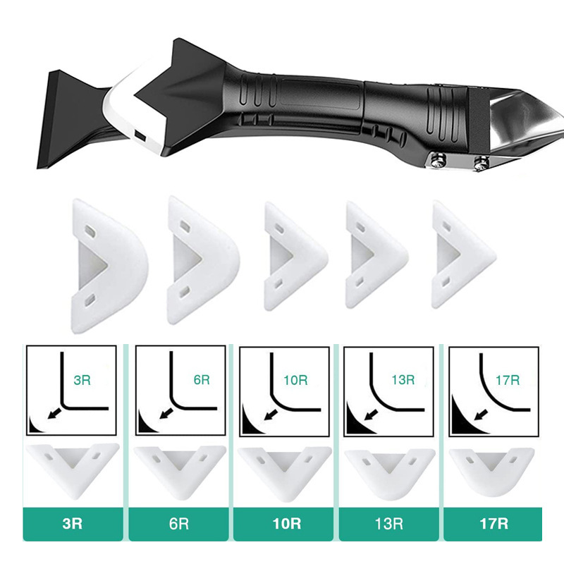 Couteau dissolvant de colle en Silicone, grattoir d'angle, spatule de beauté, Kit de raclage de coulis 5 en 1, outil multifonction de calfeutrage